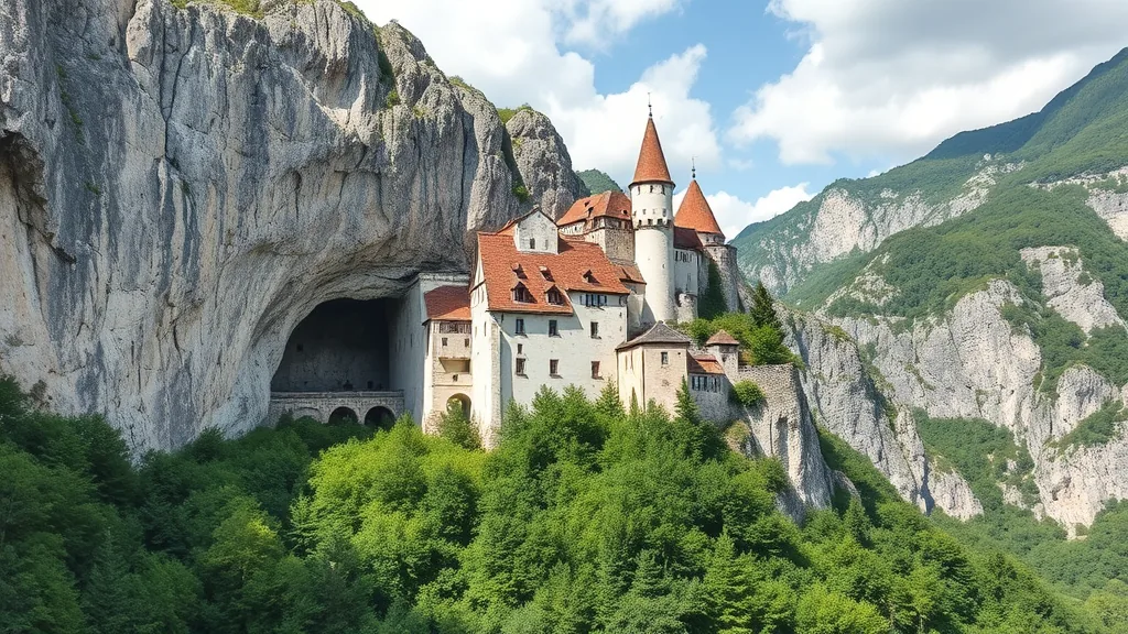 Predjama Castle in cliff
